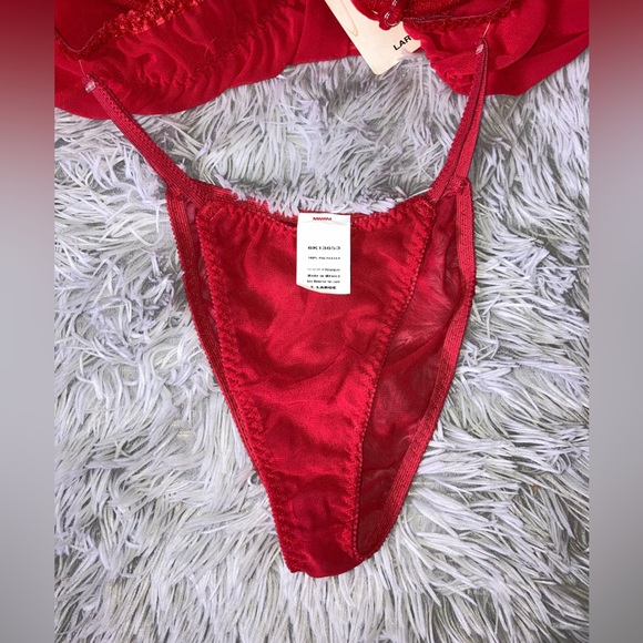 Red front closure babydoll lingerie with thong NWT - Picture 8 of 10